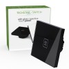 Intrerupator Touch Techstar&reg; TG02, Sticla Securizata, Design Modern, Iluminare LED, 1 Faza, Negru