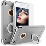 Carcasa telefon Iphone 6 Plus/6S Plus Grey Matte G Ring Folie Sticla Securizata, Plastic