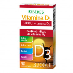 Vitamina D3, 3200 UI, 30 comprimate, Beres