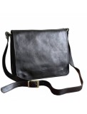 Geanta barbati de umar messenger, crossbody, din piele naturala, neagra, GB107, Geanta tip postas, Negru