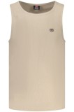 Norway Tricou fara maneci barbati, cu mini logo brodat, Regular fit, Bej, S