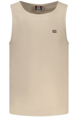 Norway Tricou fara maneci barbati, cu mini logo brodat, Regular fit, Bej, S