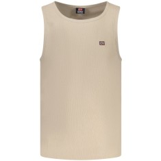 Norway Tricou fara maneci barbati, cu mini logo brodat, Regular fit, Bej, S