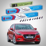 Cumpara ieftin Ștergătoare Mazda 3 BN Facelift 2016-2019 | Set Față și Spate Flat Premium &ndash; TeamCar&reg;