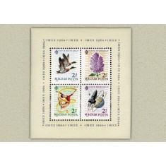 Ungaria 1964 - Ziua marcii postale, flori, bloc neuzat