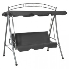 Balansoar de exterior cu copertina antracit 198x120x205 cm o?el foto