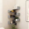Set 2 Rafturi Colt Perete Gossi, 40x40x50 cm, Lemn Prelucrat, Gri Sonoma - Raft Suspendat Decorativ