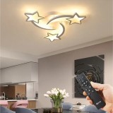 Cumpara ieftin Lustra LED 60W, stea, telecomanda, aplicatie telefon, lumina rece/calda/neutra, intensitate reglabila