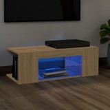 Comoda TV cu lumini LED, stejar Sonoma, 90x39x30 cm GartenMobel Dekor, vidaXL