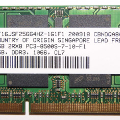 Memorie laptop Micron 2GB DDR3 1066MHz MT16JSF25664HZ-1G1F1