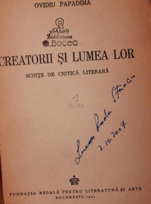 CREATORII SI LUMEA LOR foto