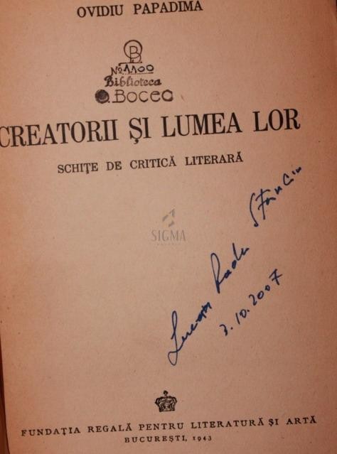 CREATORII SI LUMEA LOR