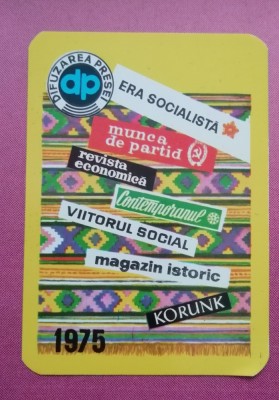 C9 26 - 1975 - Calendare de buzunar - reclama difuzarea presei foto