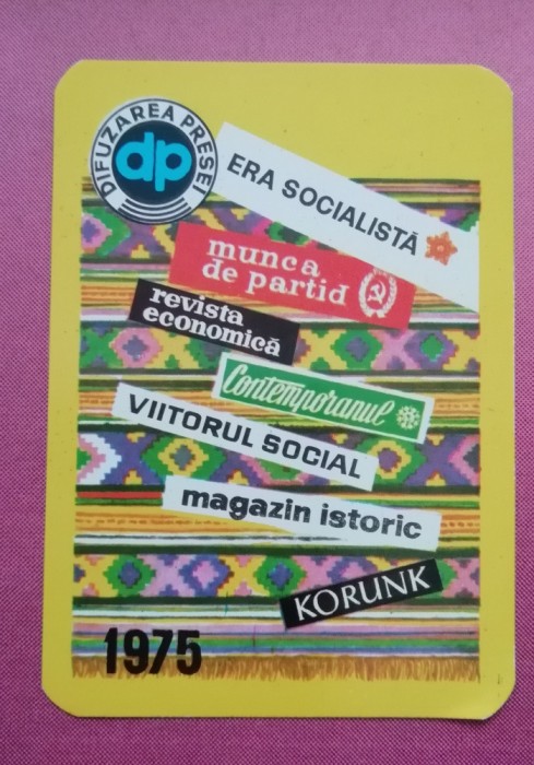 C9 26 - 1975 - Calendare de buzunar - reclama difuzarea presei