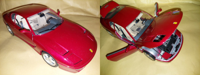 Macheta auto Ferrari 456GT, 1:18, violet, metalica (Bburago)