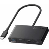 Cumpara ieftin Anker HUB 4, in, 1 , USB, C x 4 porturi, 10Gbps, 100W PD in, 85W PD out, gri , A8340GA1