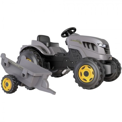 Tractor cu pedale si remorca Smoby Stronger XXL gri foto