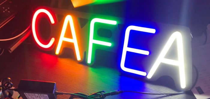 Reclama luminoasa neon LED CAFEA - ideala pentru spatii comerciale