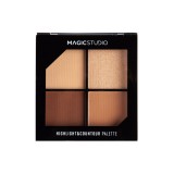 Paleta Iluminator Contur Magic Studio Authentic, 4 Nuante, Pudra Compacta, Ten Normal, Set Femei, Nude