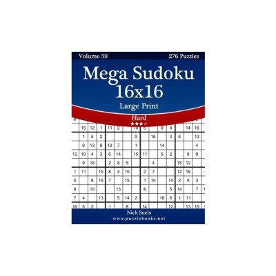 Mega Sudoku 16x16 Large Print - Hard - Volume 59 - 276 Logic Puzzles foto
