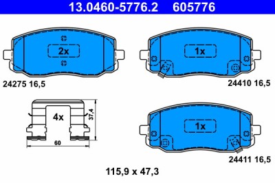 ATE 13.0460-5776.2 set placute frana,frana disc foto