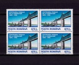 RO 1995 LP 1385 &quot; Centenarul podului Cernavoda&quot;, serie in bloc de 4 ,MNH