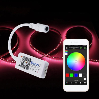 MINI CONTROLER BANDA LED RGBW CU BLUETOOTH SI APLICATIE DEDICATA, 5-24V foto