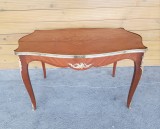 MASA DE SALON STIL LOUIS XVI-LEMN DE NUC -BRONZ SI ALAMA-FRANTA ANII 50-60