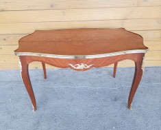 MASA DE SALON STIL LOUIS XVI-LEMN DE NUC -BRONZ SI ALAMA-FRANTA ANII 50-60