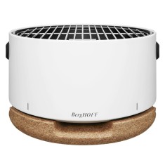 Gratar de Masa BergHOFF Leo BBQ Alb cu Suport/Capac din Pluta, Diametru 40cm, Material Otel Carbon