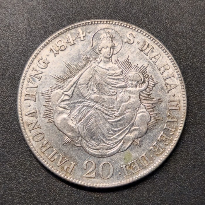 20 Creitari 1844 Ungaria (Krajc&aacute;r, Kreuzer)