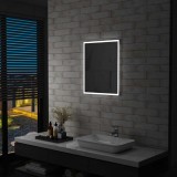 vidaXL Oglindă cu LED de perete pentru baie, 50 x 60 cm