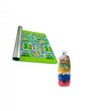 Covoras de joaca termo-rezistent si 292 cuburi de constructie din plastic tip lego
