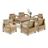 Set mobilier de gradina Curver Corfu Big Duo cu 6 fotolii si masa