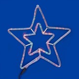 Furtun Luminos LED, Stea Dublă, 8 Programe, Multicolor, 57x57cm, IP44, Oem