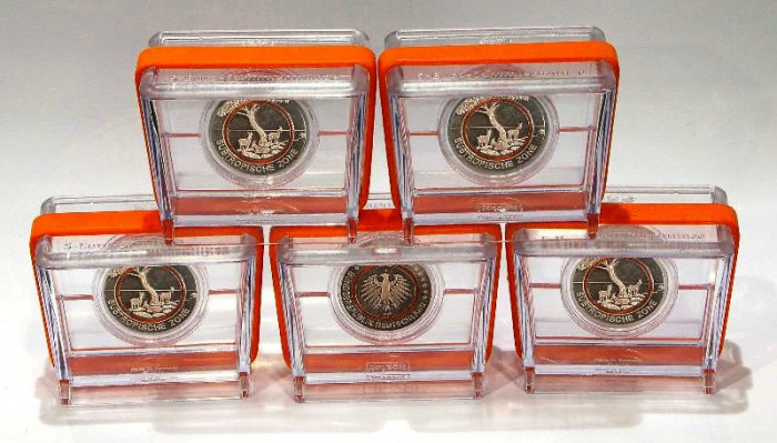 GERMANIA 2018 -5x5 euro CuNi25 / orange polymer&bdquo; Zona subtropicală&rdquo; Proof