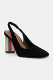 Kurt Geiger London pantofi cu toc Perspex Heel Sling culoarea negru, cu toc drept, 3968505209