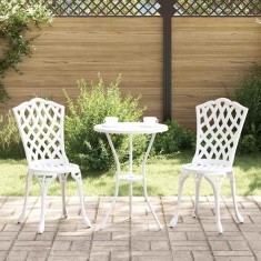 vidaXL Scaun pentru Grădină 2 pcs Alb 55 x 56.5 x 91cm Aluminiu 42002396