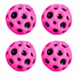 Cumpara ieftin Set 4 mingi antistres roz 6 cm, jucarii senzoriale din poliuretan moale, mingi saltarete pentru relaxare, distractie, stimulare tactila si exercitii p