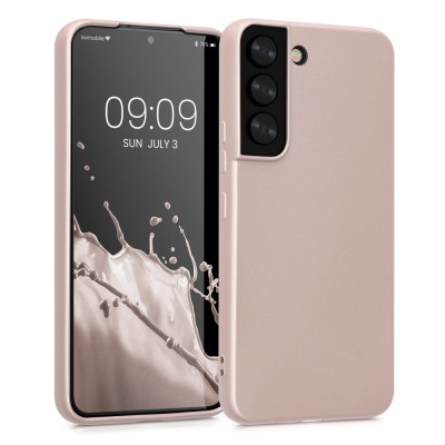 Husa Kwmobile pentru Samsung Galaxy S22, Silicon, Auriu, 56757.66 foto