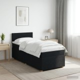 Cumpara ieftin Pat boxspring cu saltea cu headboard Negru 90 x 200 cm Tesatura