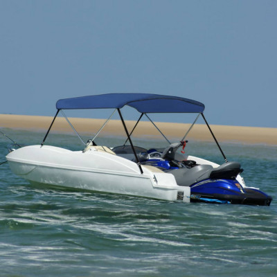 vidaXL Parasolar barcă Bimini cu 2 arcuri, bleumarin, 180x130x110 cm foto