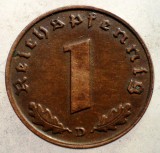 2.504 GERMANIA WWII 1 REICHSPFENNIG 1939 D, Europa, Bronz