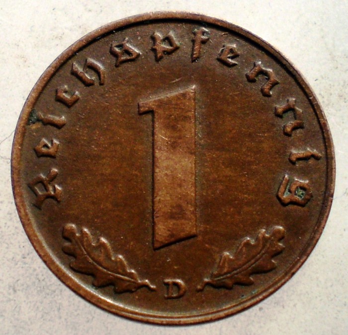 2.504 GERMANIA WWII 1 REICHSPFENNIG 1939 D