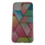 Husa protectie pentru samsung a51 soft imd tpu marble geometric roz, Flippy