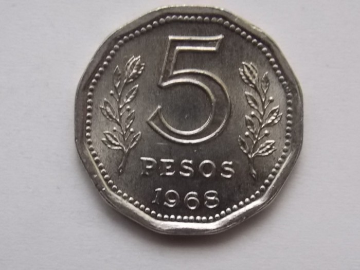5 PESOS 1968 ARGENTINA-AUNC