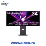 Monitor Gaming LG UltraGear 34GX900A-B, 34", WQHD (3440 x 1440), OLED, 240Hz, 800R, 0.03ms GtG, DisplayHDR True Black 400, AMD FreeSync Premium Pro, c