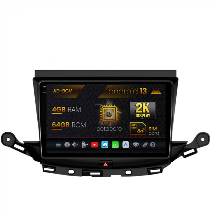 Navigatie Opel Astra K, Android 13, V-Octacore 4GB RAM + 64GB ROM, 9.5 Inch - AD-BGV9004+AD-BGRKIT251