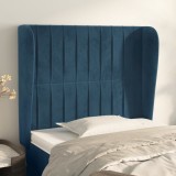 Gossi tablie pat cu aripioare albastru inchis 83x23x118/128cm catifea