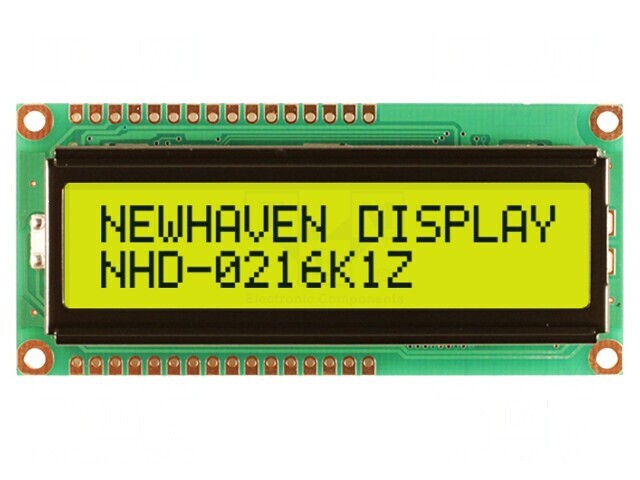 Afișaj LCD alfanumeric STN 16x2 galben-verde LED